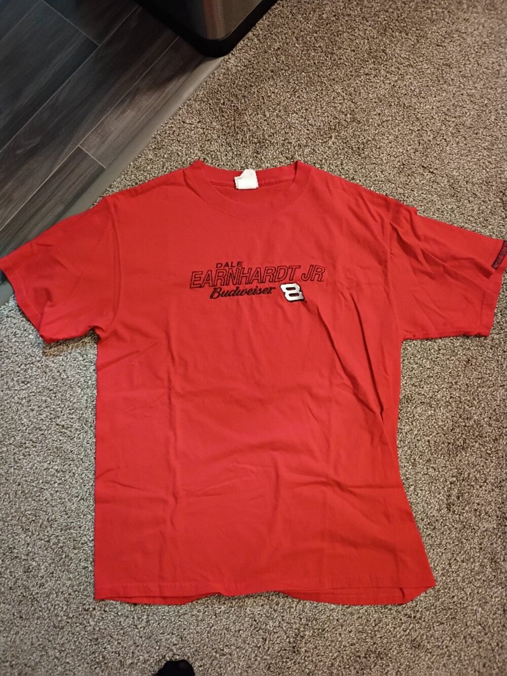 Vintage Large red Dale Earnhardt Jr. #8 Budweiser NASCAR t-shirt